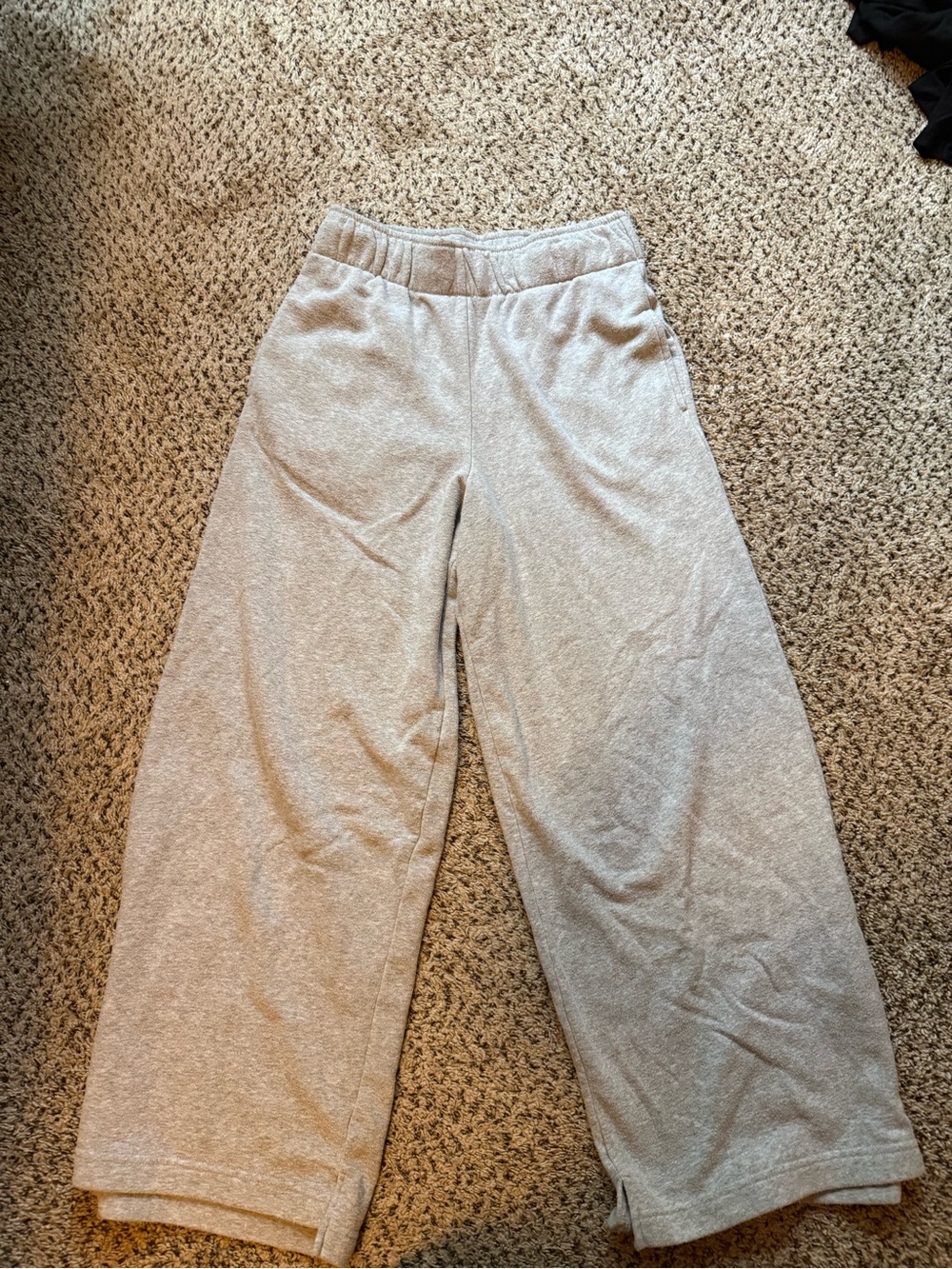 Gray wide leg sweatpants